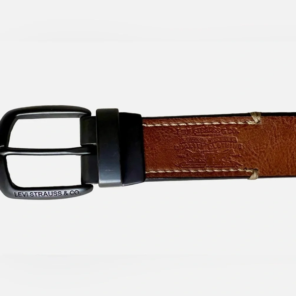 Levis Men's Leather Reversible Black & Brown Belt